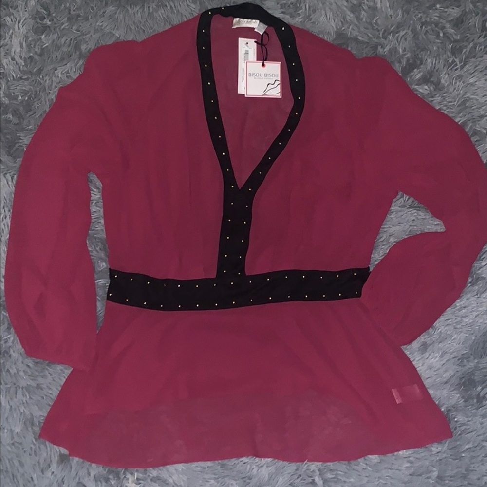 Maroon Bisou Bisou tunic